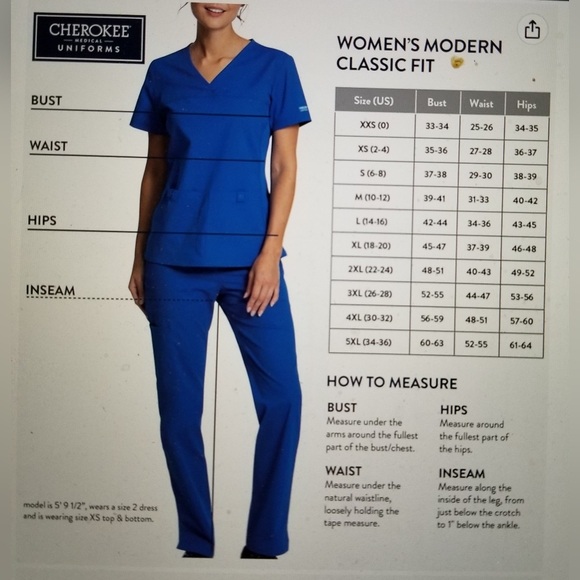 NWOT CHEROKEE REVOLUTION V NECK STRAIGHT LEG PULL ON CARGO SCRUBS SET - Picture 5 of 15